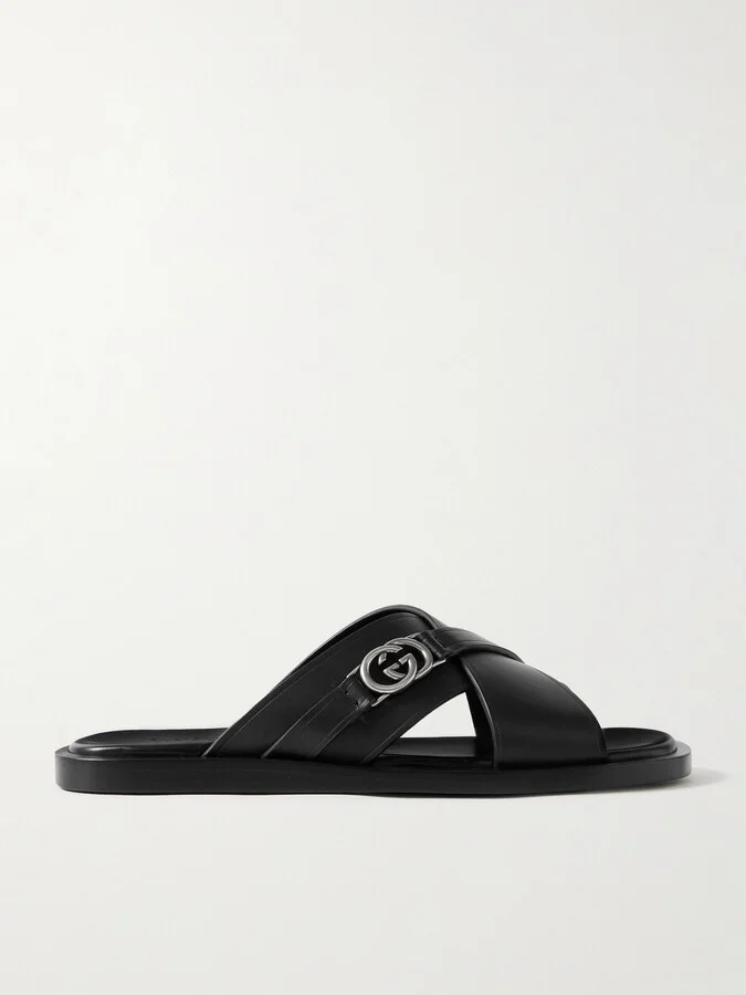 Maverik Logo-Embellished Leather Sandals