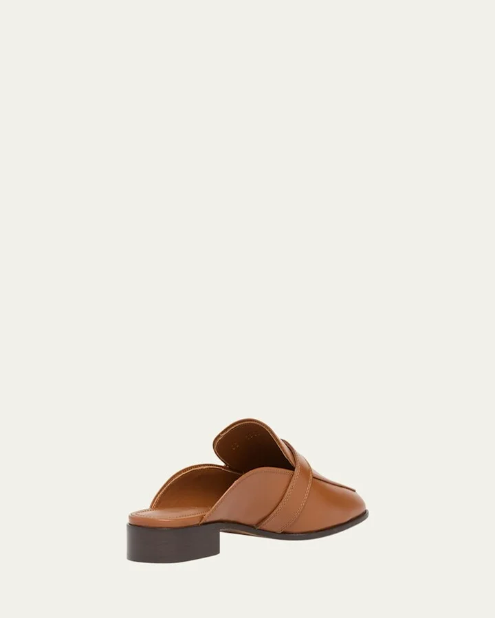 Mavira Leather Gancini Strap Loafer Mules - Image 3