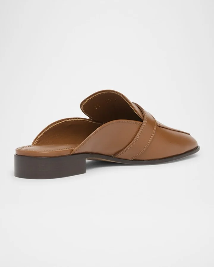 Mavira Leather Gancini Strap Loafer Mules - Image 3