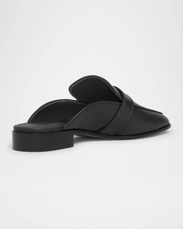 Mavira Leather Gancini Strap Loafer Mules - Image 4