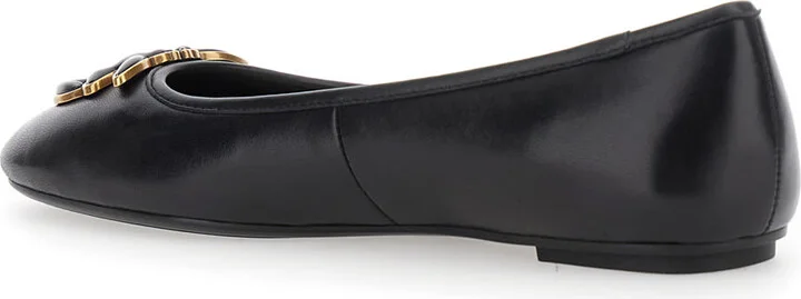 'max' Black Ballet Shoes With Love Birds Diamond Cut Logo On The Front In Leather Woman - Image 3