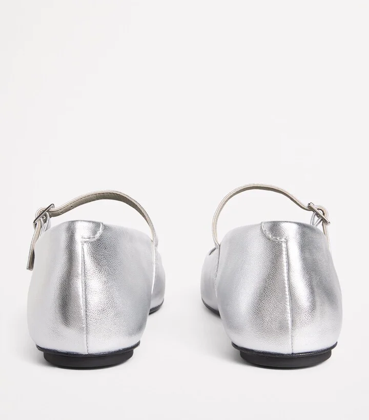 Max & Co. Metallic Leather Ballet Flats - Image 4