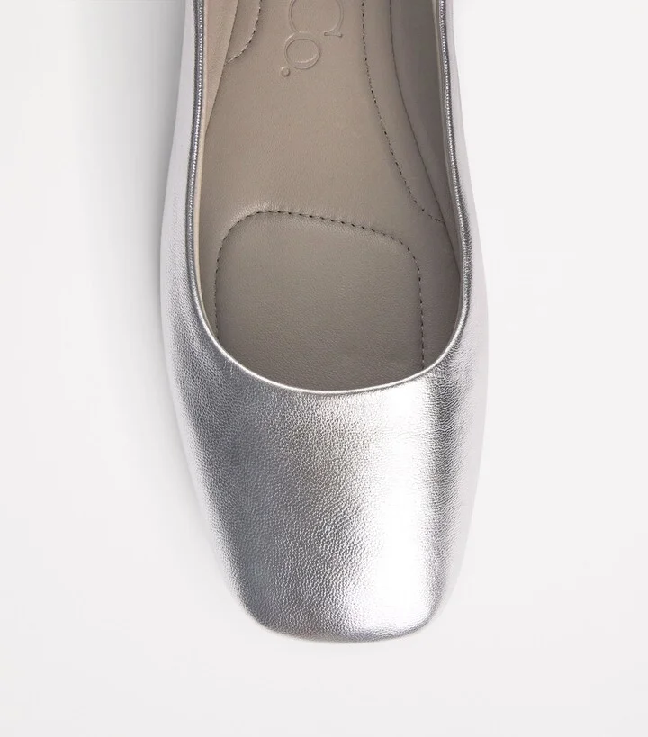 Max & Co. Metallic Leather Ballet Flats - Image 5