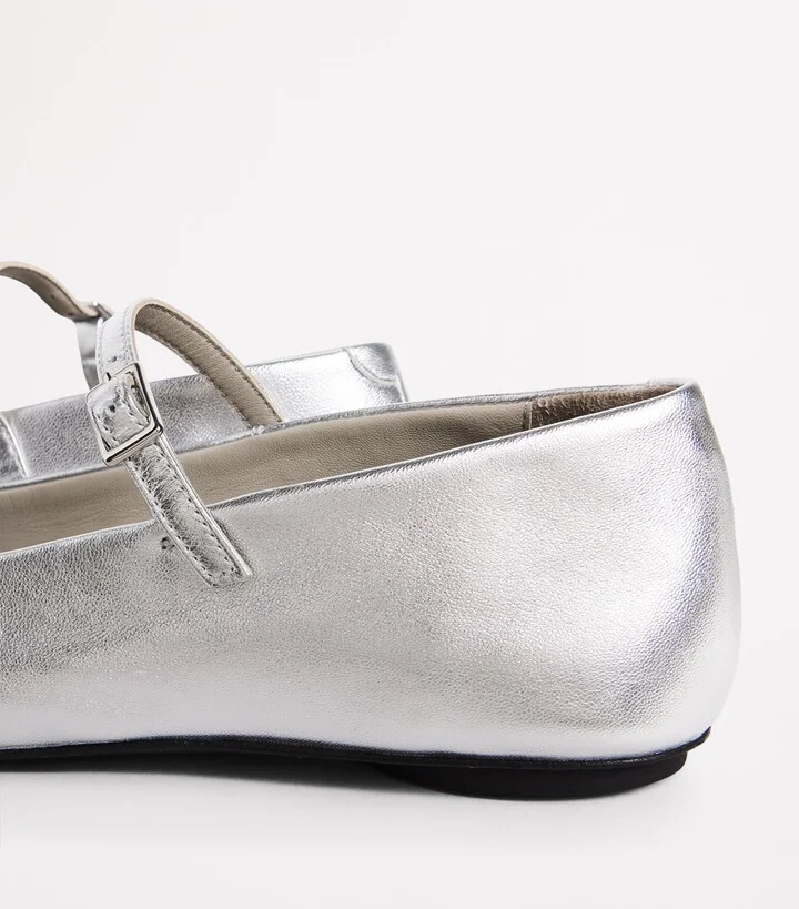 Max & Co. Metallic Leather Ballet Flats - Image 6