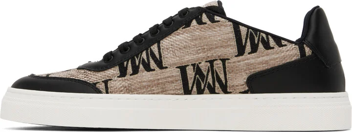 Max Mara Beige & Black Logocity Sneakers - Image 3