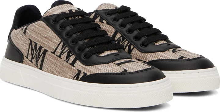 Max Mara Beige & Black Logocity Sneakers - Image 4