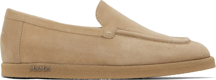 Max Mara Beige Goat Leather Loafers