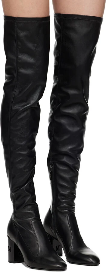 Max Mara Black Damier Boots - Image 4