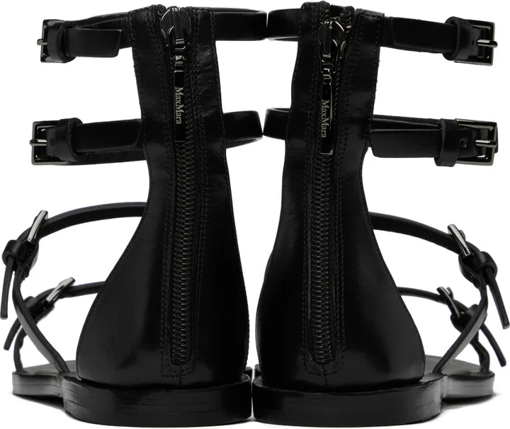 Max Mara Black Evegflat Sandals - Image 2