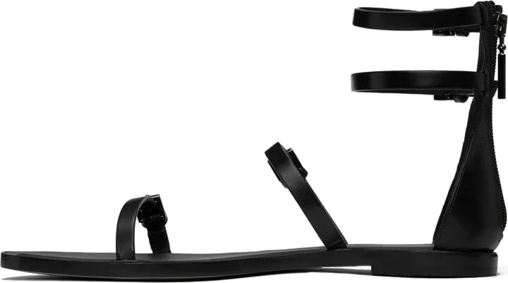 Max Mara Black Evegflat Sandals - Image 3