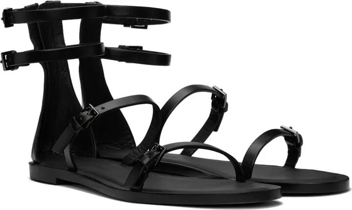 Max Mara Black Evegflat Sandals - Image 4