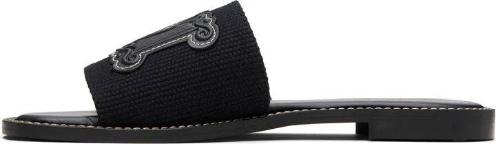 Max Mara Black Gene Sandals - Image 3