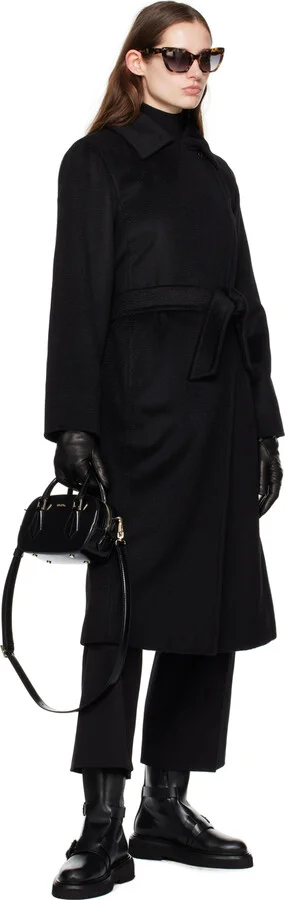 Max Mara Black Leather Biker Boots - Image 5