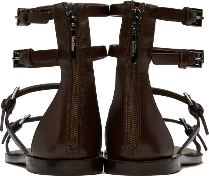 Max Mara Brown Evegflat Sandals - Image 2