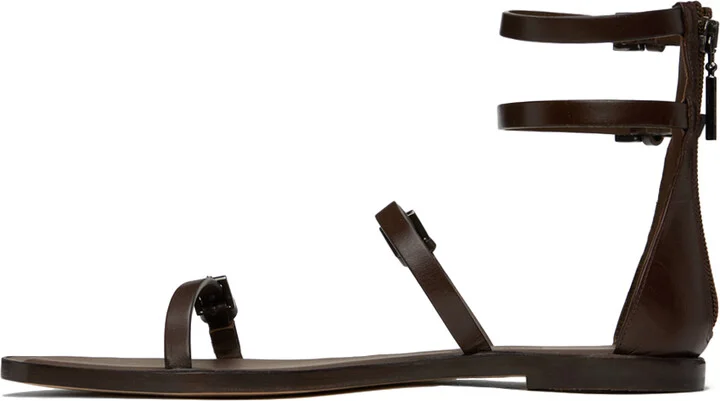 Max Mara Brown Evegflat Sandals - Image 3