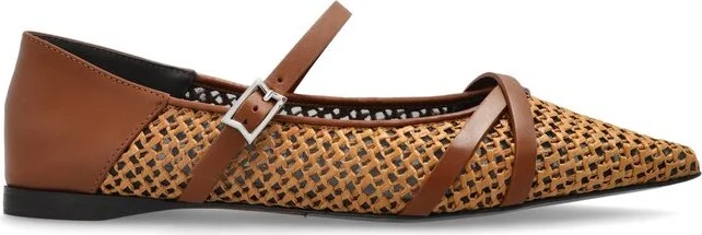Max Mara Buckle Detailed Pointed Toe Flat Shoes