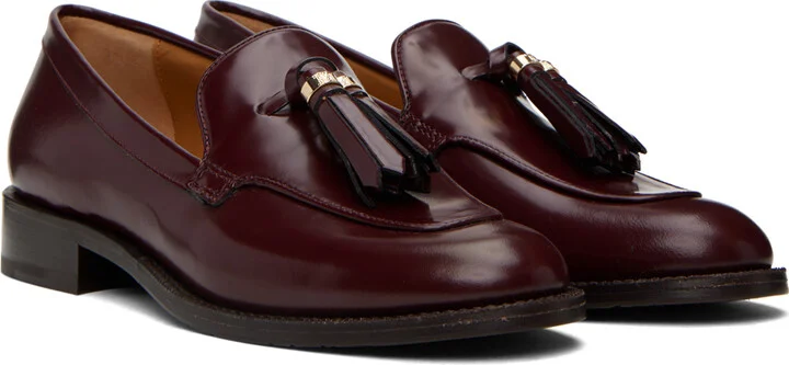 Max Mara Burgundy Tassel Loafers - Image 4