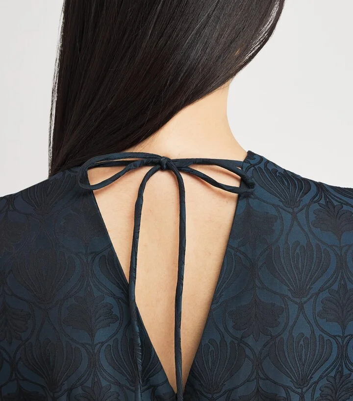 Max Mara Crystal Brooch Jacquard Midi Dress - Image 6