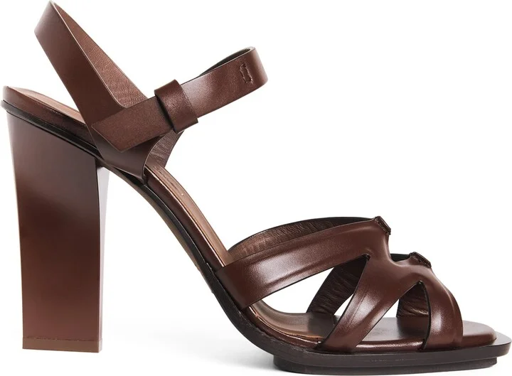 Max Mara Leather Heeled Sandals 100