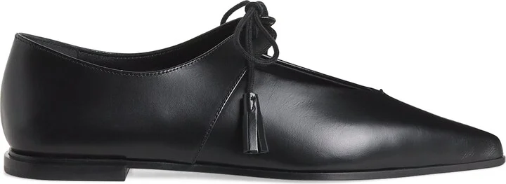 Max Mara Leather Tapered Ballet Flats