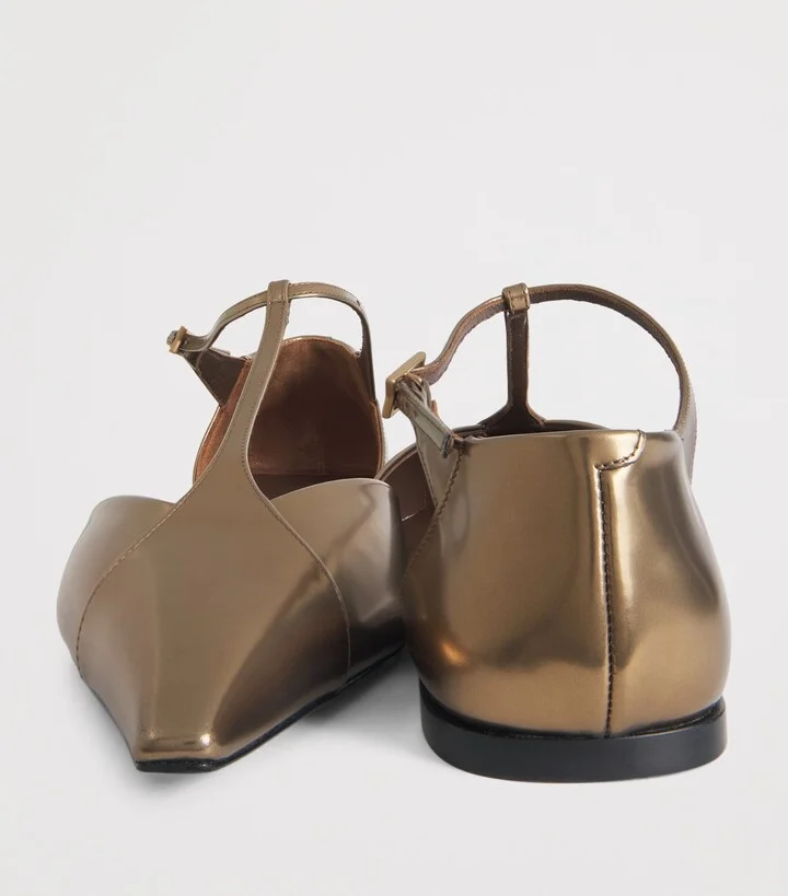 Max Mara Metallic Leather Sandals - Image 5