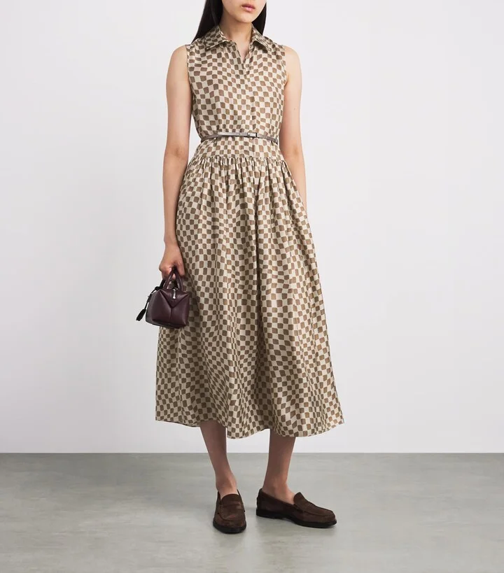 Max Mara Silk Check Midi Dress - Image 2