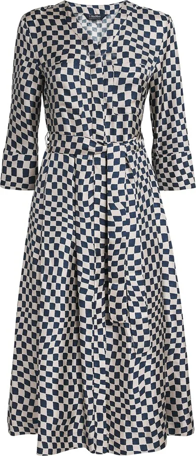 Max Mara Silk Patterned Midi Dress