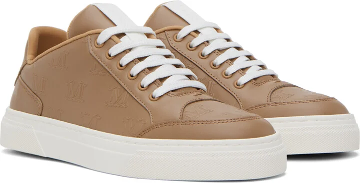 Max Mara Tan Damier Sneakers - Image 4