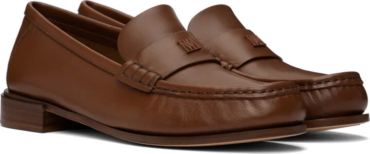 Max Mara Tan Leather Loafers - Image 4