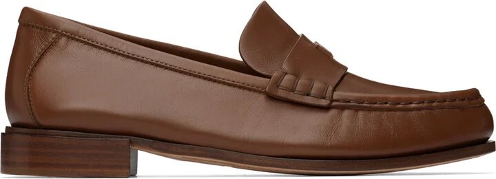 Max Mara Tan Leather Loafers
