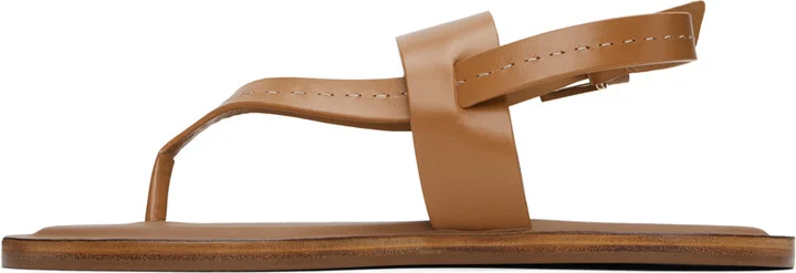 Max Mara Tan Thongstitch Sandals - Image 3
