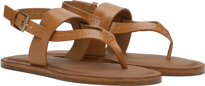 Max Mara Tan Thongstitch Sandals - Image 4