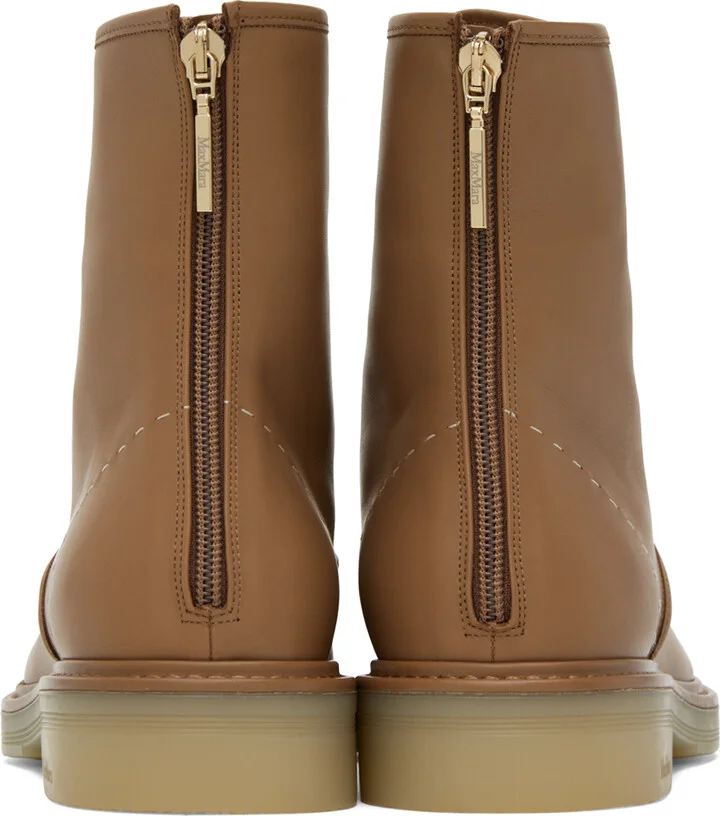 Max Mara Tan Urban Combat Boots - Image 2