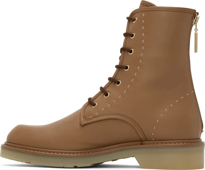 Max Mara Tan Urban Combat Boots - Image 3