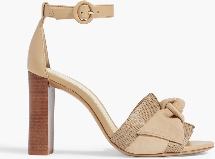 Maxi Clarita 90 suede, smooth and lizard-effect leather sandals