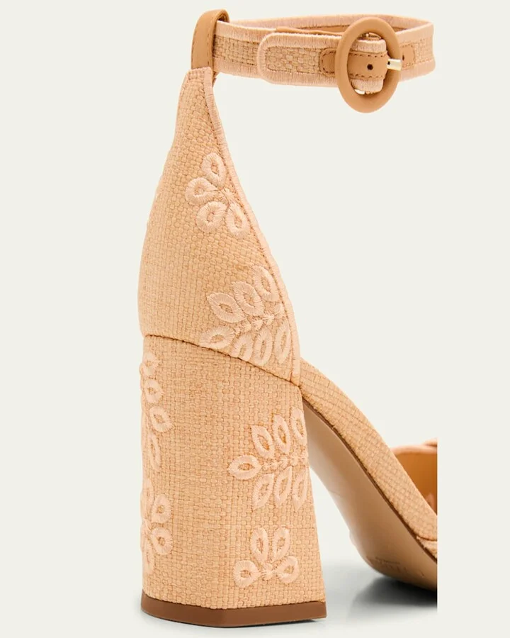 Maxi Clarita Embroidered Raffia Sandals - Image 6