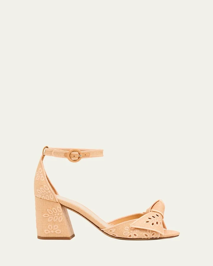 Maxi Clarita Embroidered Raffia Sandals