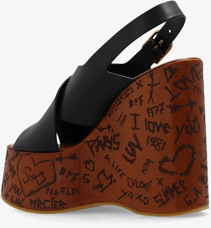 Maxime 130 Engraved Wedge Sandals - Image 2
