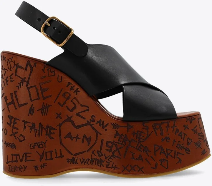 Maxime 130 Engraved Wedge Sandals