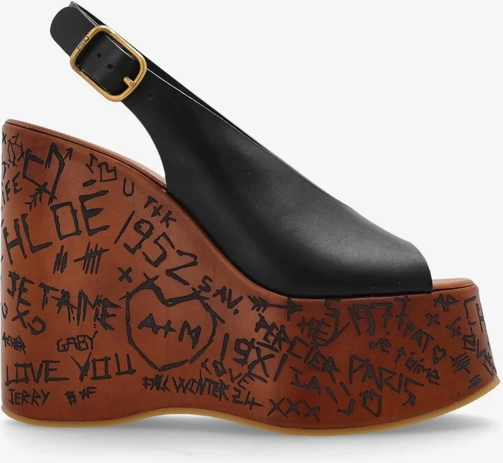 Maxime 130 Leather Wedge Sandals
