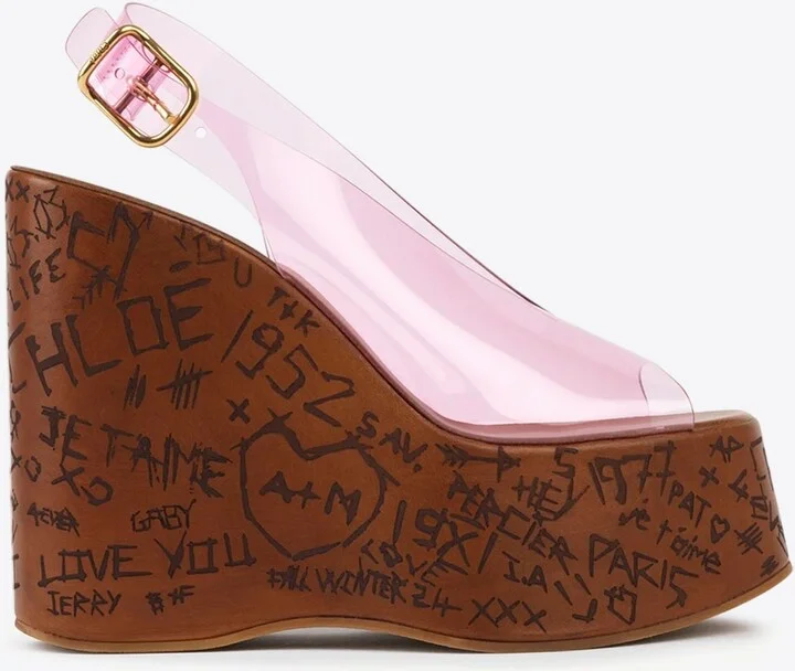 Maxime 130 Plexi Wedge Sandals