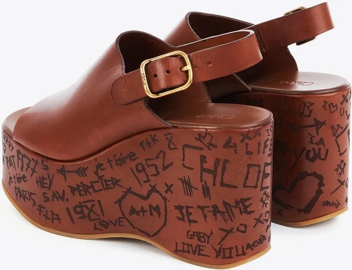 Maxime 80 Leather Wedge Sandals - Image 3
