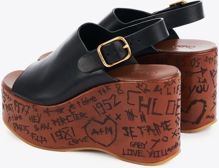 Maxime 80 Leather Wedge Sandals - Image 3