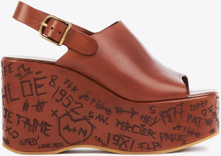 Maxime 80 Leather Wedge Sandals