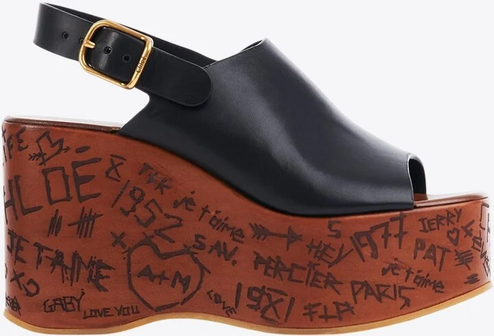 Maxime 80 Leather Wedge Sandals