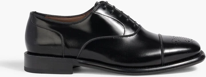 Maxime glossed-leather derby shoes