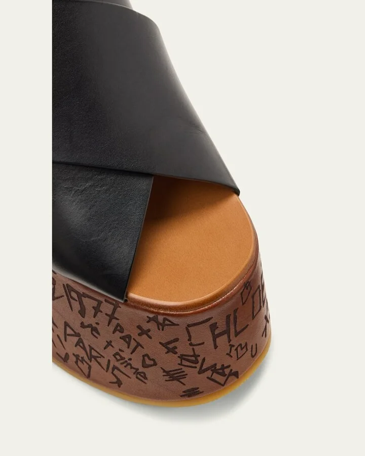Maxime Leather Crisscross Platform Sandals - Image 2