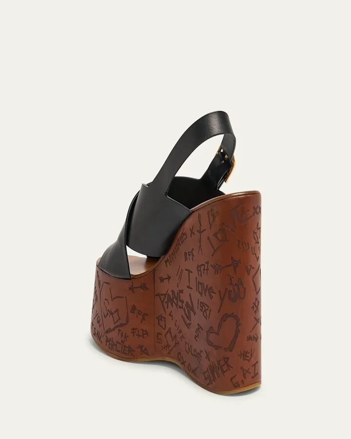 Maxime Leather Crisscross Platform Sandals - Image 4