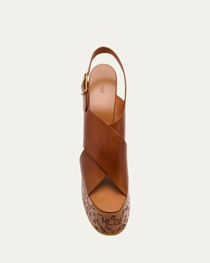 Maxime Leather Crisscross Platform Sandals - Image 6