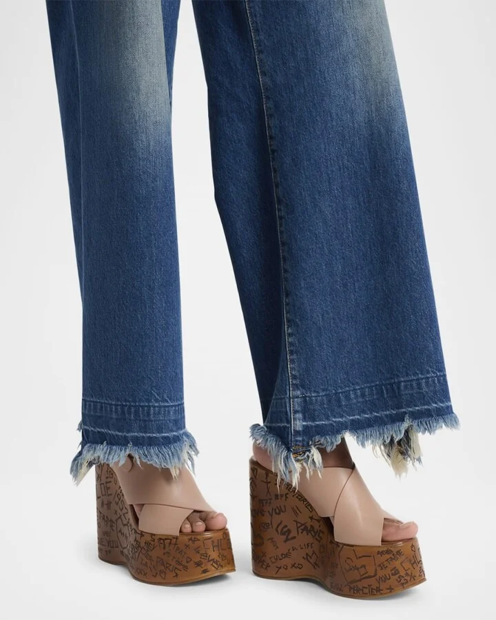 Maxime Leather Crisscross Platform Wedges - Image 4